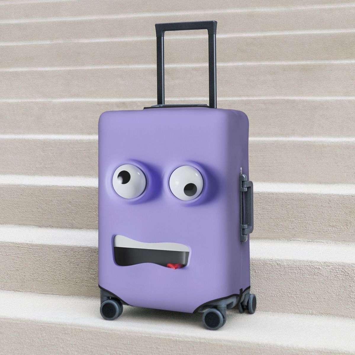 Travel Accessories To 3D Print - Funny Expression Printed Suitcase Cover 3d