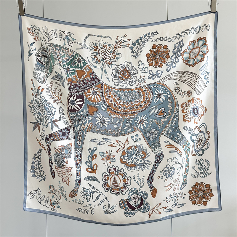 Travel Accessories Bag For Women - Horse Print Women 90CM Bandanas 90