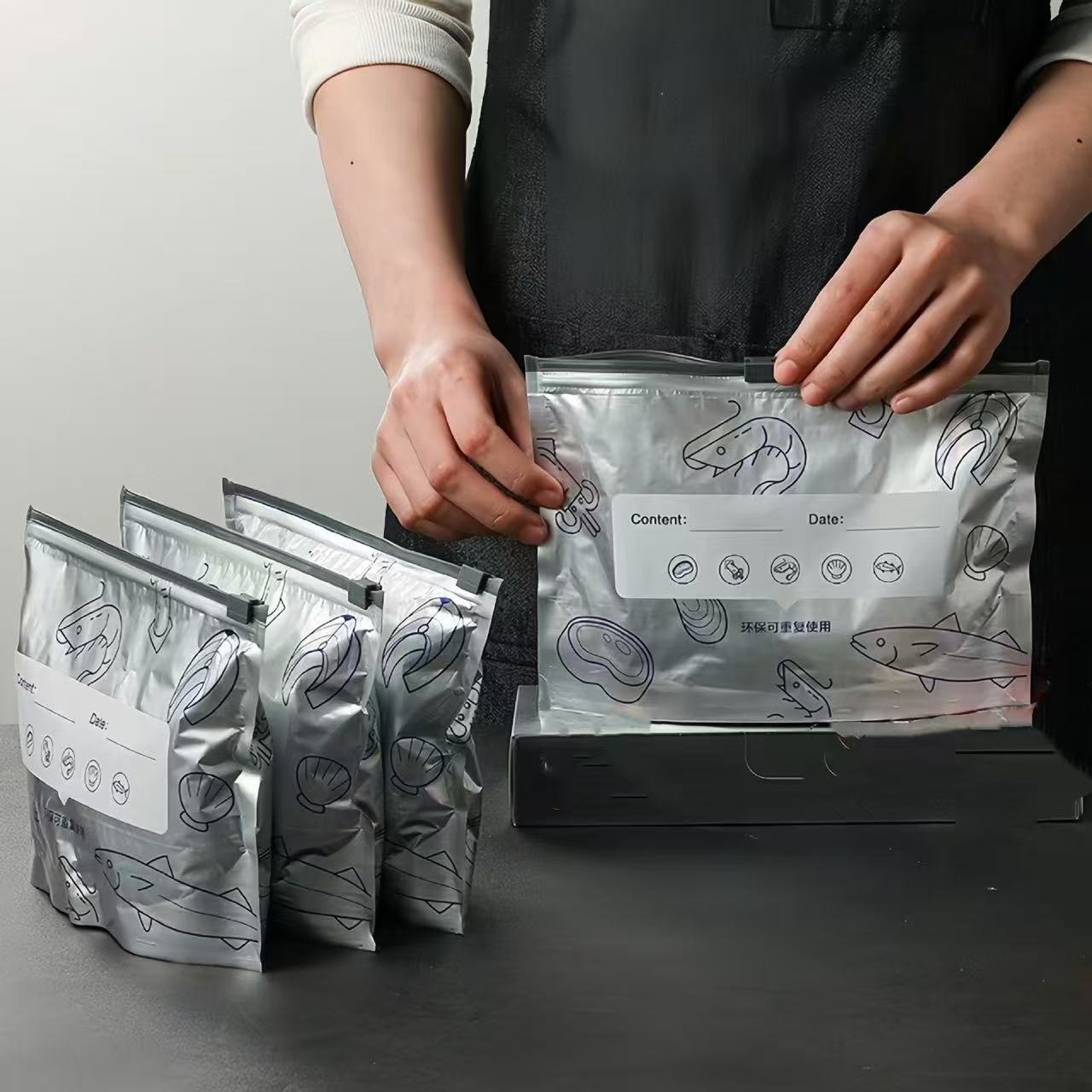 Reusable Zip Bag - ​Reusable Aluminum Foil Freezer Bags Leakproof