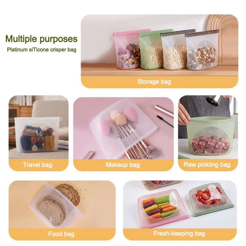Silicone Food Preservation Bag - Reusable Zip Bag review and price
