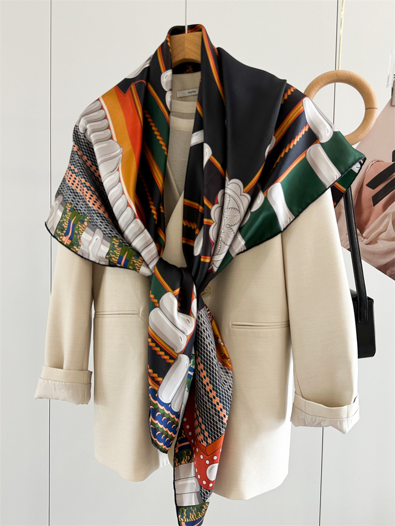Saddle Print Silk Scarf Luxury - Travel Accessories For Women review and price
