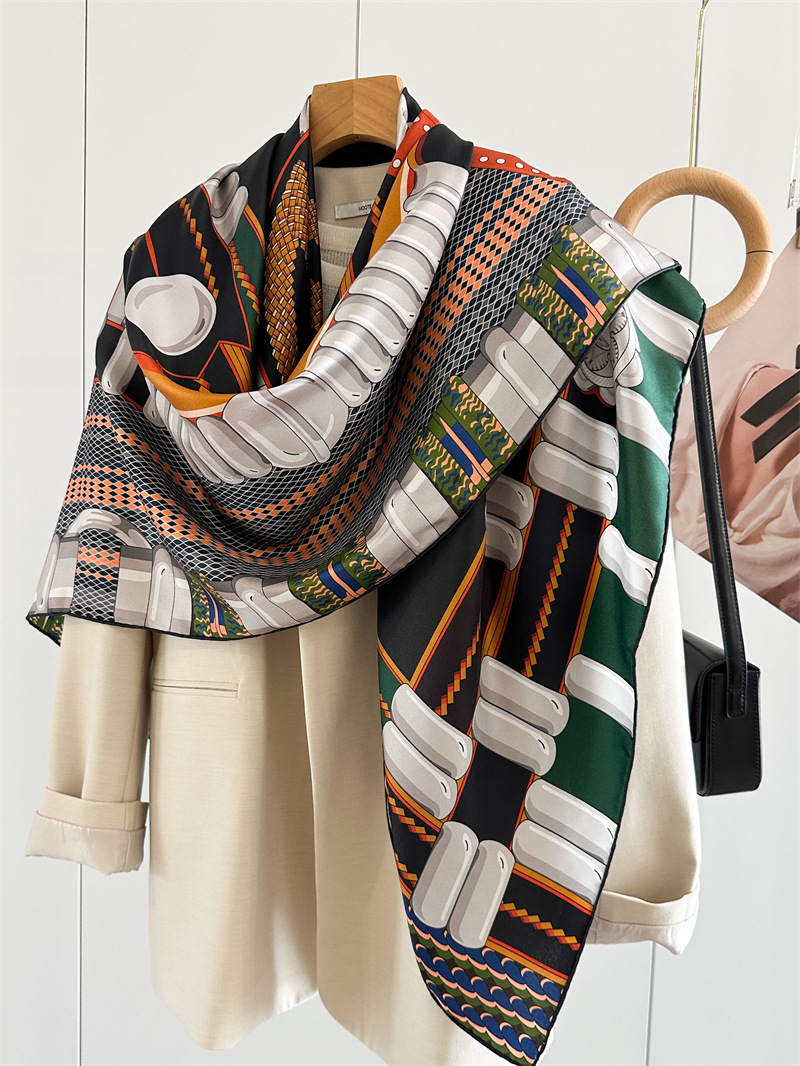 Saddle Print Silk Scarf Luxury - Travel Accessories For Women review and price