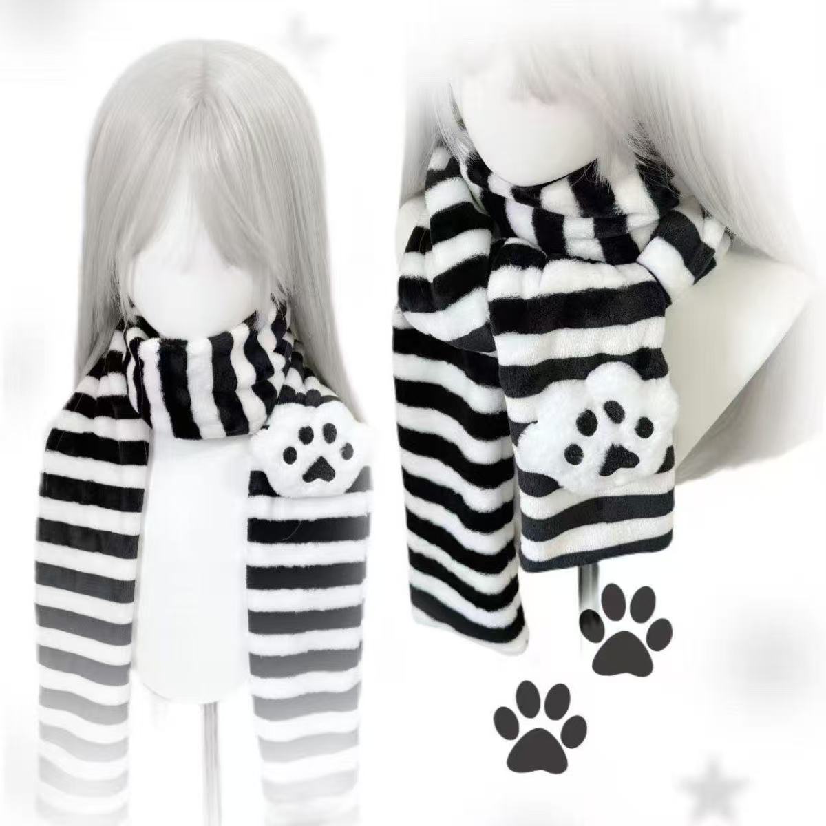 Kawaii Kniied Scarf Cat Paw De - Travel Accessories For Elderly review and price