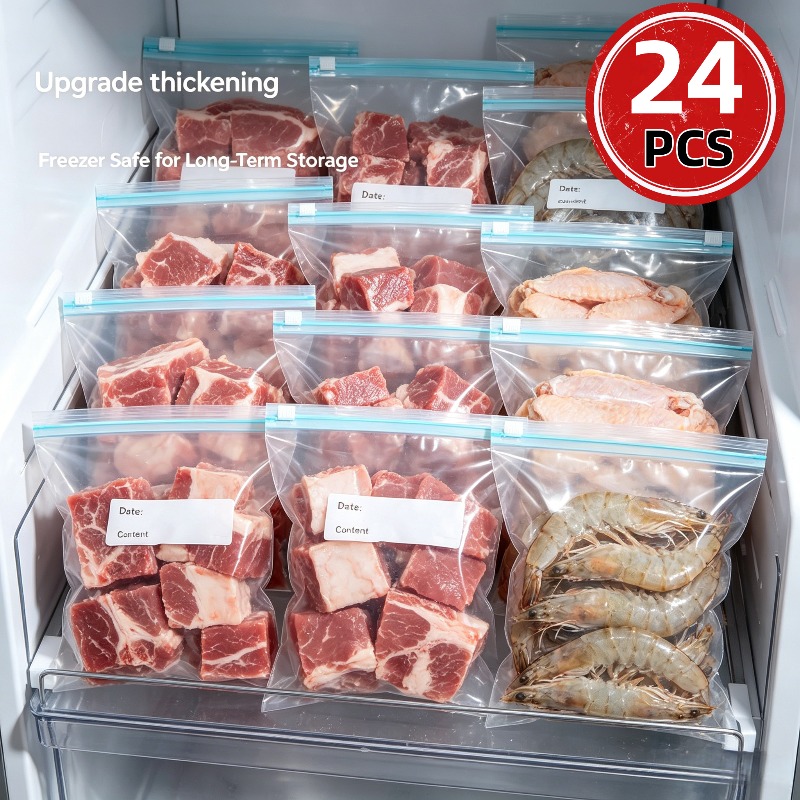 24Pcs Reusable Ziplock Food St - Reusable Zip Bag review and price