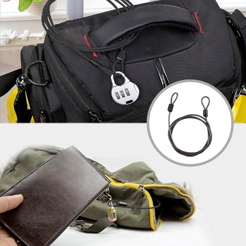 ⑥ Security Steel Cable With 3  - Travel Lock Tsa Approved review and price