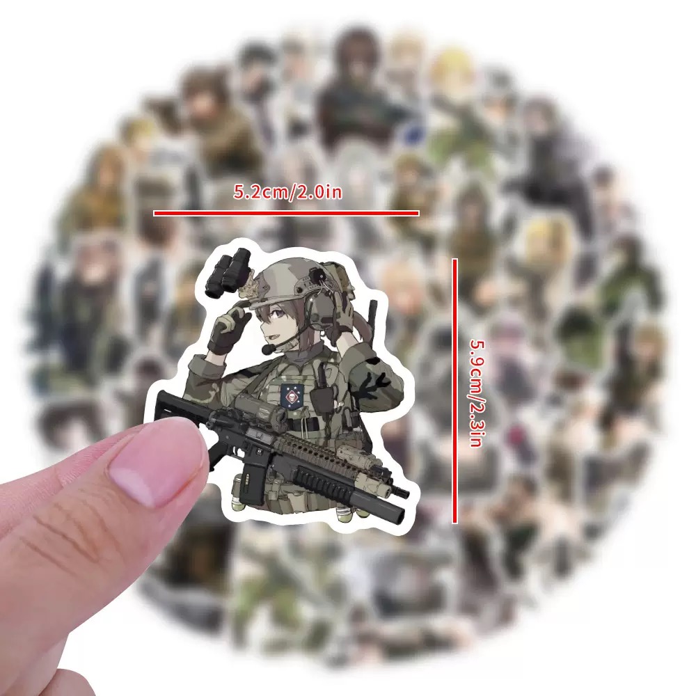 60Pcs Cartoon Military Anime G - Sticker Luggage Decorative review and price