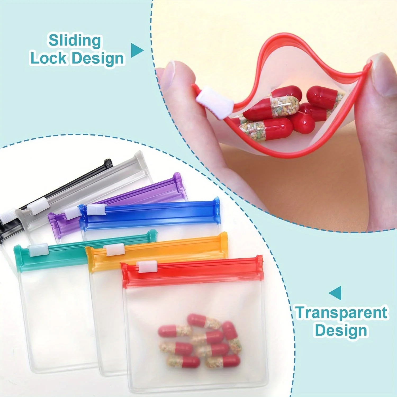 Mini Colorful Pill Dispenser B - Reusable Zip Bag review and price