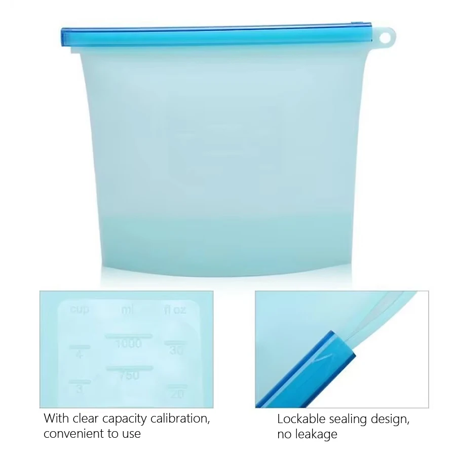 1000ml Reusable Silicone Food  - Reusable Zip Bag review and price