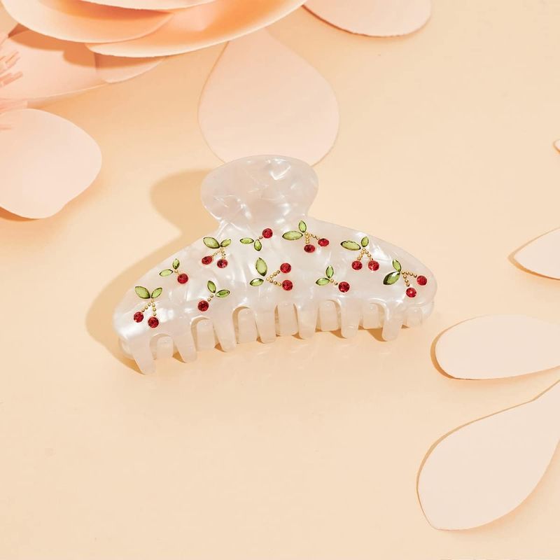 1pc Cherry hair clip, rhinesto - Travel Accessories For Elderly review and price