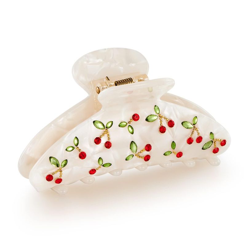 1pc Cherry hair clip, rhinesto - Travel Accessories For Elderly review and price