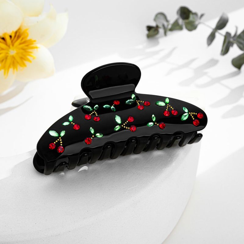 1pc Cherry hair clip, rhinesto - Travel Accessories For Elderly review and price