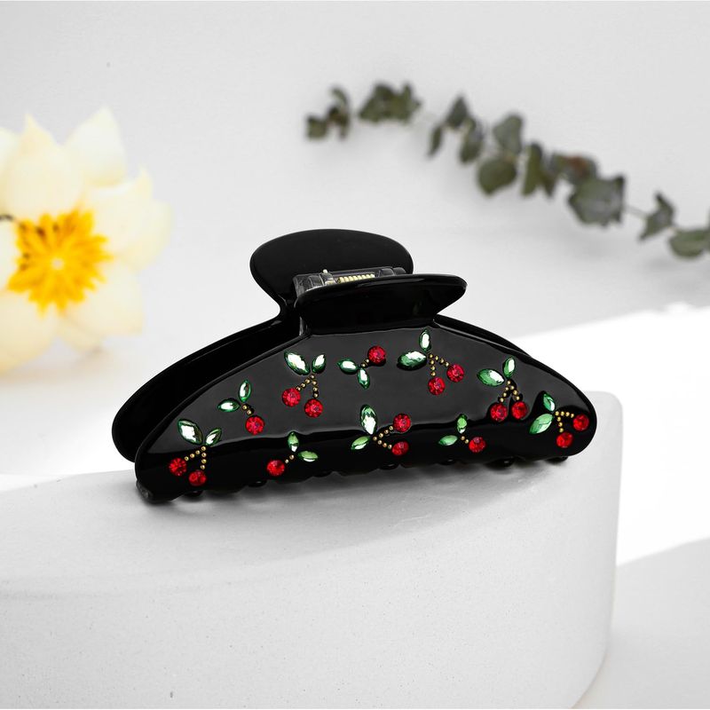 1pc Cherry hair clip, rhinesto - Travel Accessories For Elderly review and price
