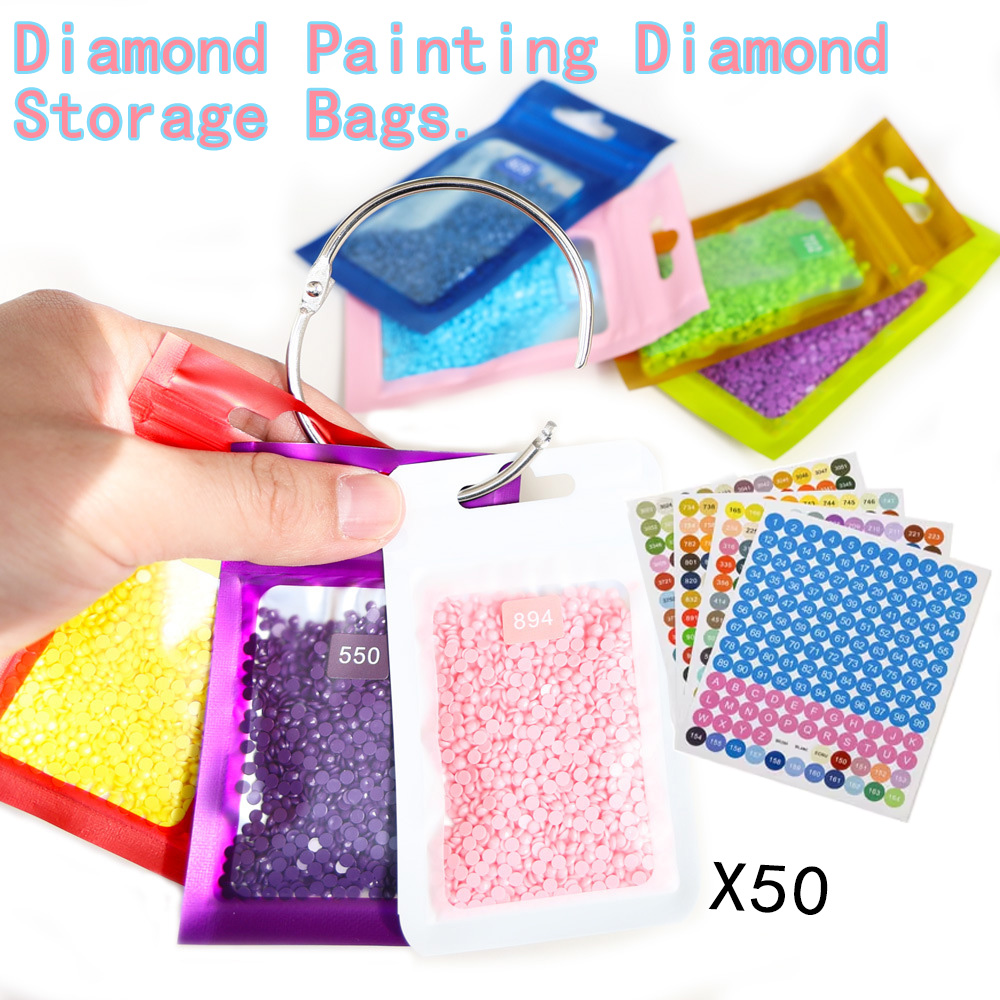 50pcs Diamond Painting Bead St - Reusable Zip Bag review and price