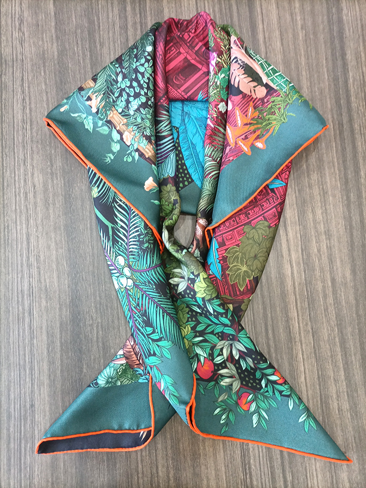 Silk Scarf 90CM Women Hand Rol - Travel Accessories Bag For Women review and price