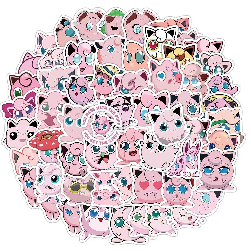 Pokémon 50 Cute Jigglypuff Sti - Sticker Luggage Decorative review and price