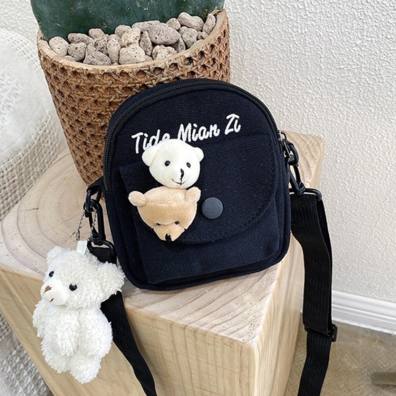 Cute Bear Canvas Mini Crossbod - Travel Accessories For Girls review and price