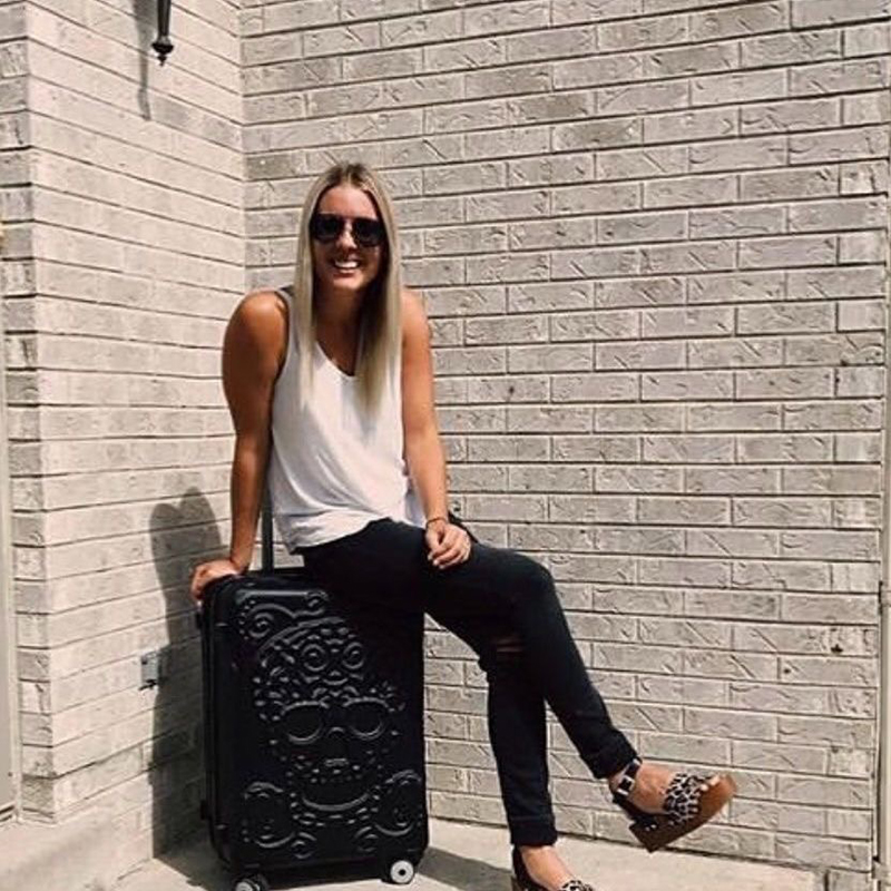 Punk Trend Skeleton Suitcase P - Travel Lock Tsa Approved review and price
