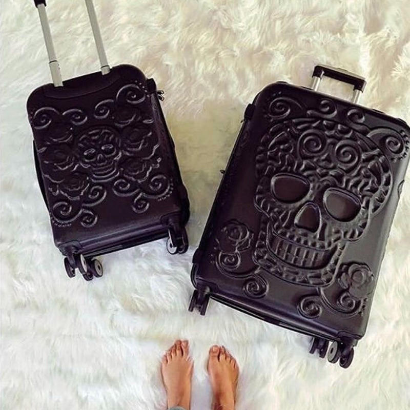 Punk Trend Skeleton Suitcase P - Travel Lock Tsa Approved review and price