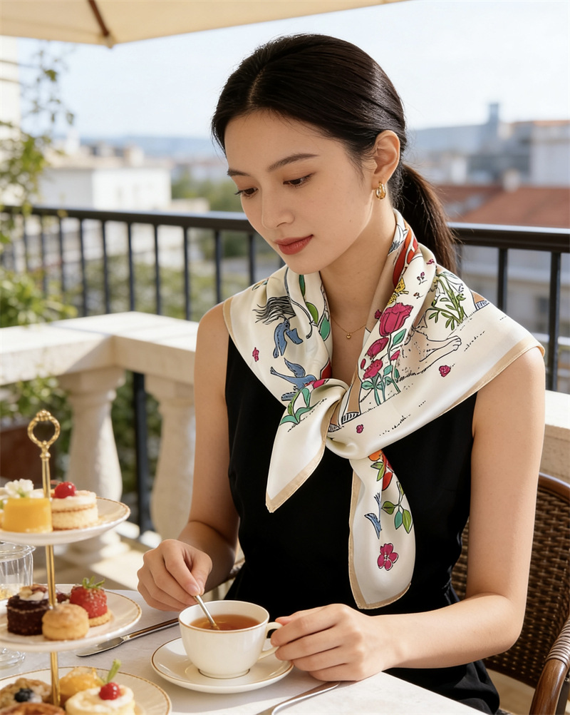 Horse Silk Scarf Women Spring  - Travel Accessories Bag For Women review and price