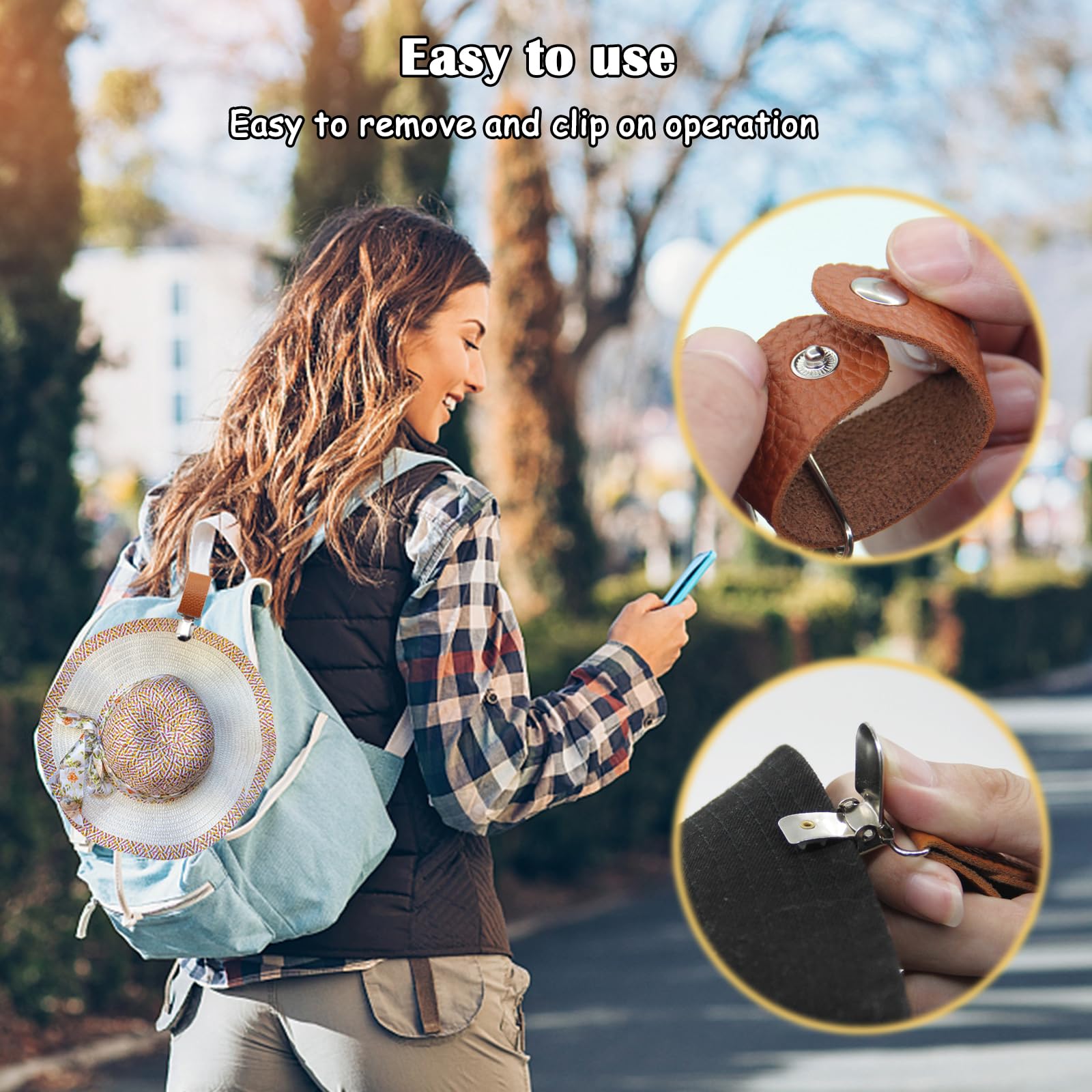 PU Leather Hat Clip for Travel - Travel Accessories Bag For Women review and price